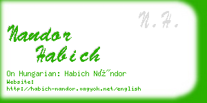 nandor habich business card